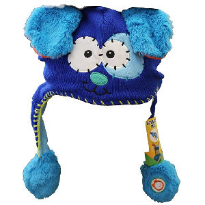 gorro de lana para niño con orejas móviles de perro